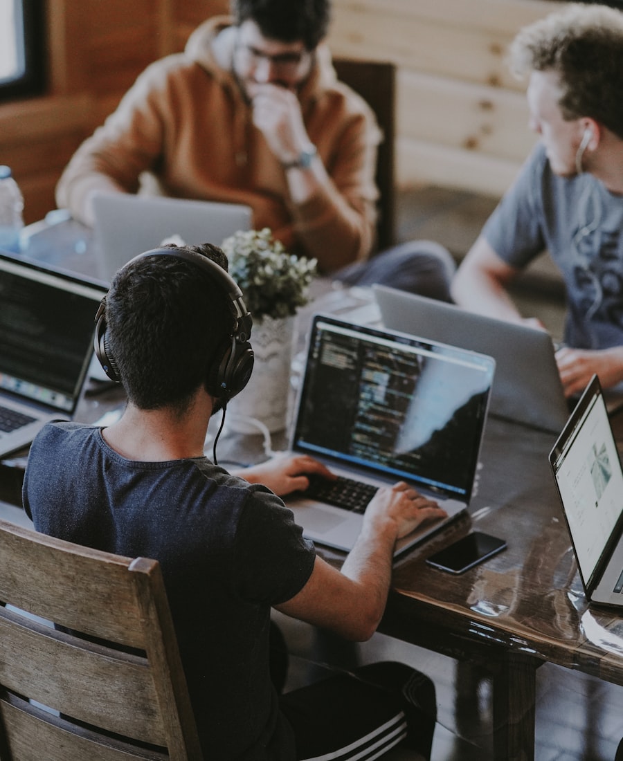 Development team building software together